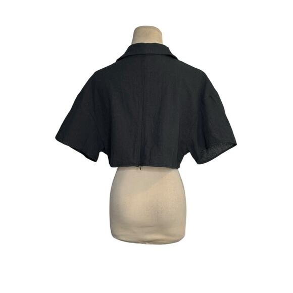Shein black short sleeves crop blouse size Large - Picture 10 of 13